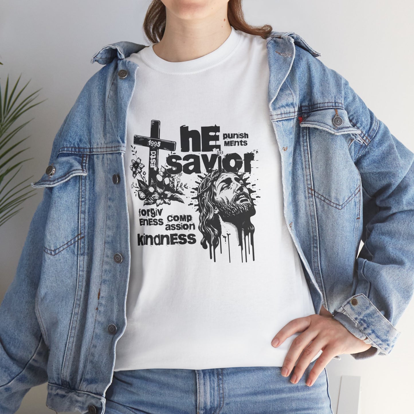 Unisex Heavy Cotton Tee - 'The Savior' Inspirational Shirt with Kindness Message