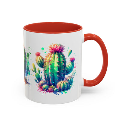 Colorful Cactus Accent Coffee Mug - Perfect Gift for Plant Lovers