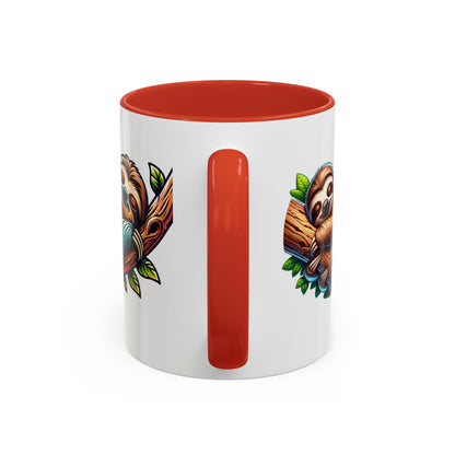 Sloth-Themed Accent Coffee Mug - Fun and Cute Design for Animal Lovers!