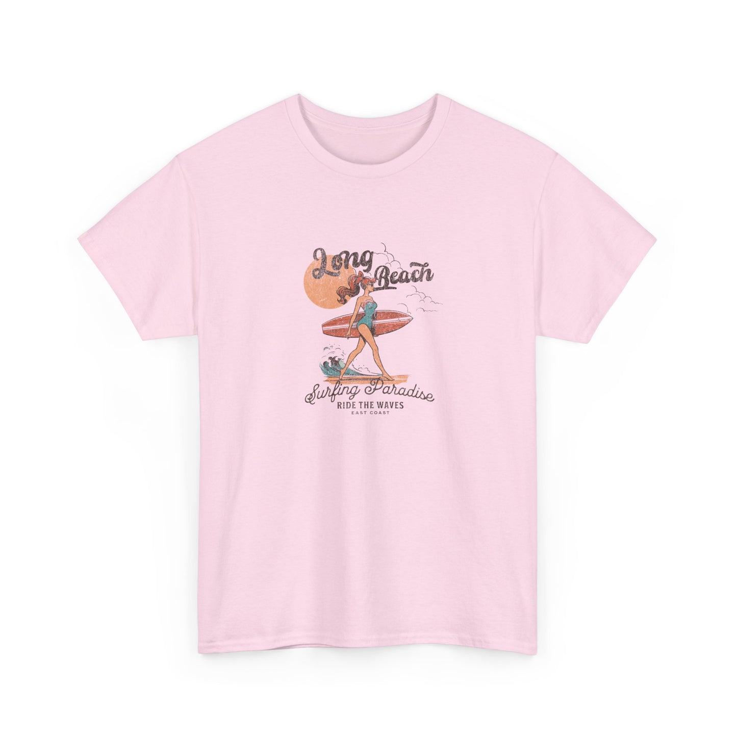 Surf Paradise Unisex Heavy Cotton Tee - Long Beach Vintage Design