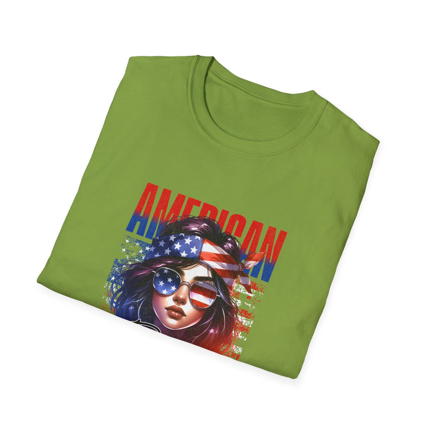 American Babe Unisex Softstyle T-Shirt - Patriotic Graphic Tee for Holidays and Celebrations