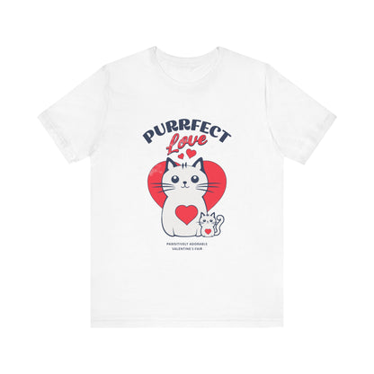 Purrfect Love Cat Tee | Adorable Valentine's Day Unisex Jersey Shirt