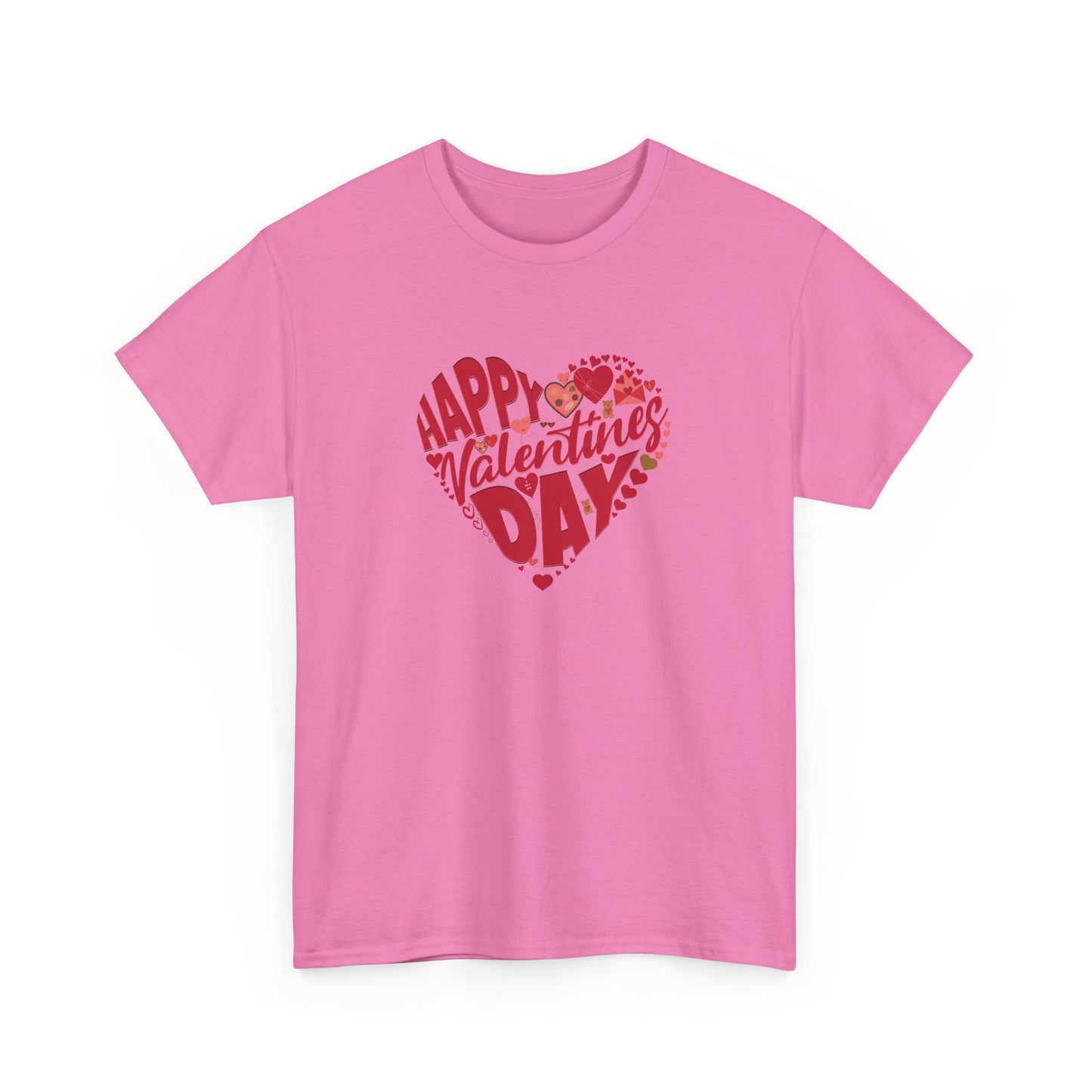 Valentine's Day Unisex Heavy Cotton Tee - Happy Heart Design