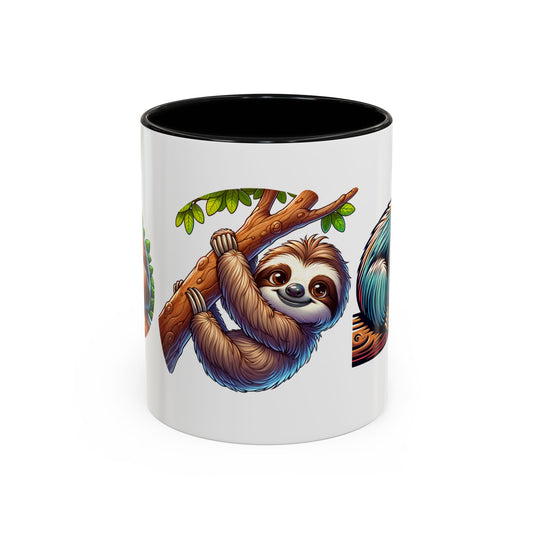 Sloth-Themed Accent Coffee Mug - Fun and Cute Design for Animal Lovers!