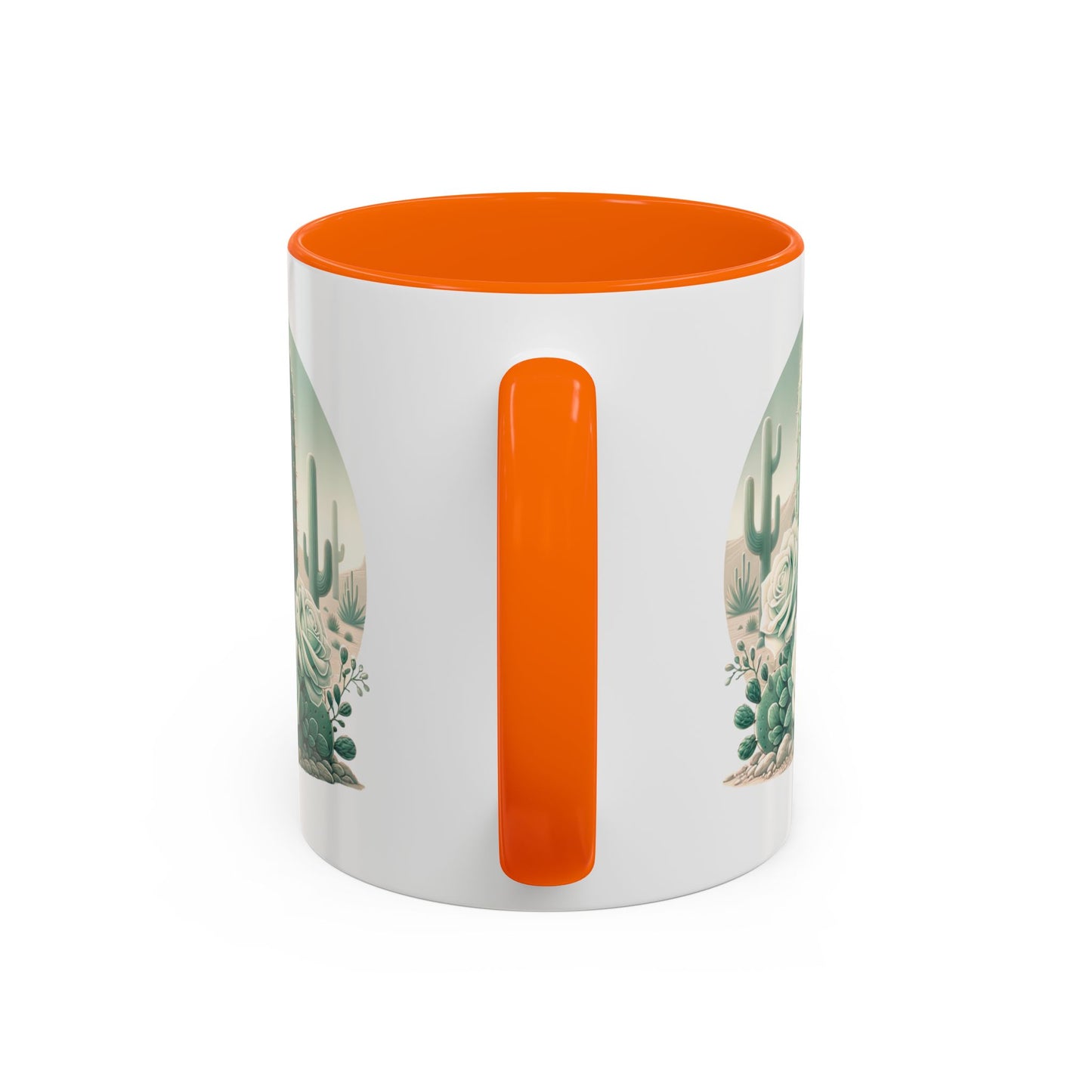 Cactus & Rose Accent Coffee Mug - Stylish 11/15oz Drinkware for Nature Lovers