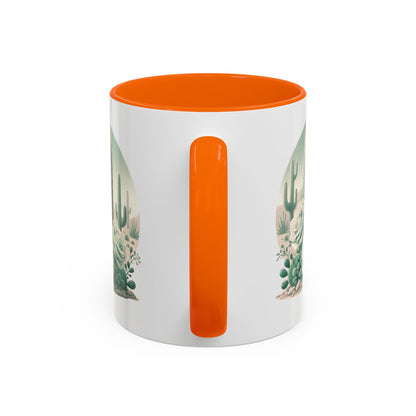 Cactus & Rose Accent Coffee Mug - Stylish 11/15oz Drinkware for Nature Lovers