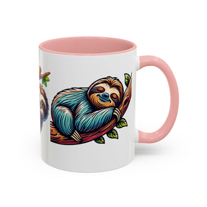 Sloth-Themed Accent Coffee Mug - Fun and Cute Design for Animal Lovers!