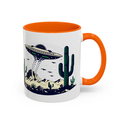 Retro UFO Accent Coffee Mug - Perfect for Sci-Fi Lovers and Gift Giving