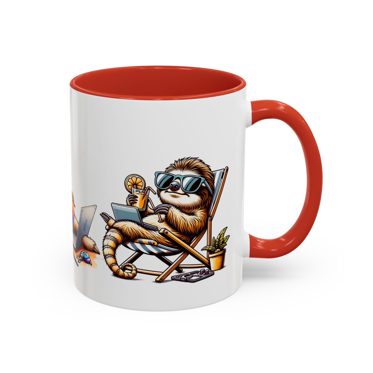 Chill Sloth Accent Coffee Mug - Fun 11oz & 15oz Drinking Mug for Relaxed Vibes