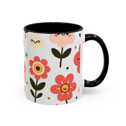 Cheerful Floral Accent Coffee Mug - Happy Vibes for Every Sip