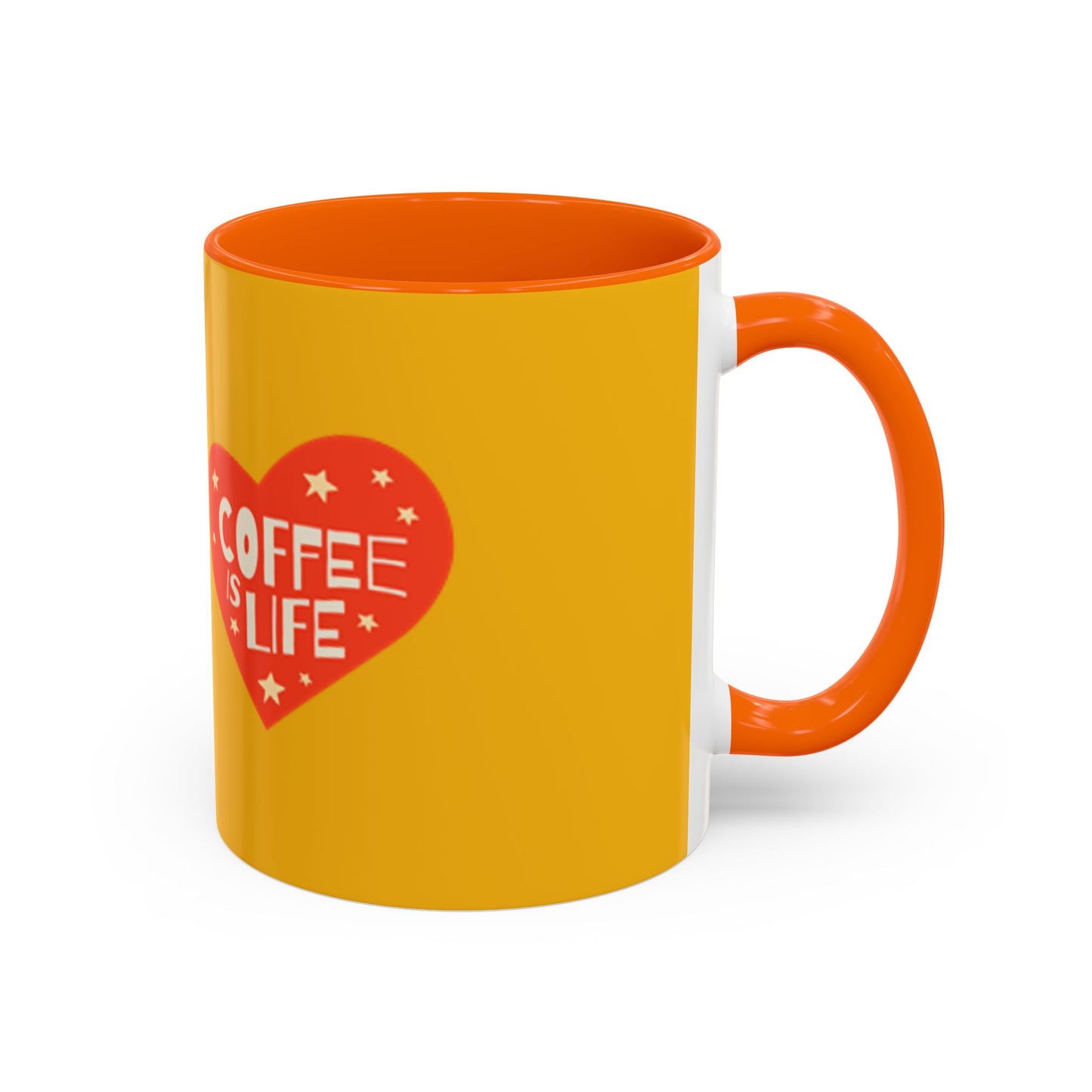 Coffee is Life Accent Mug - Fun Yellow Coffee Cup for Coffee Lovers