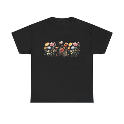 Floral Garden Unisex Heavy Cotton Tee - Perfect for Spring Celebrations