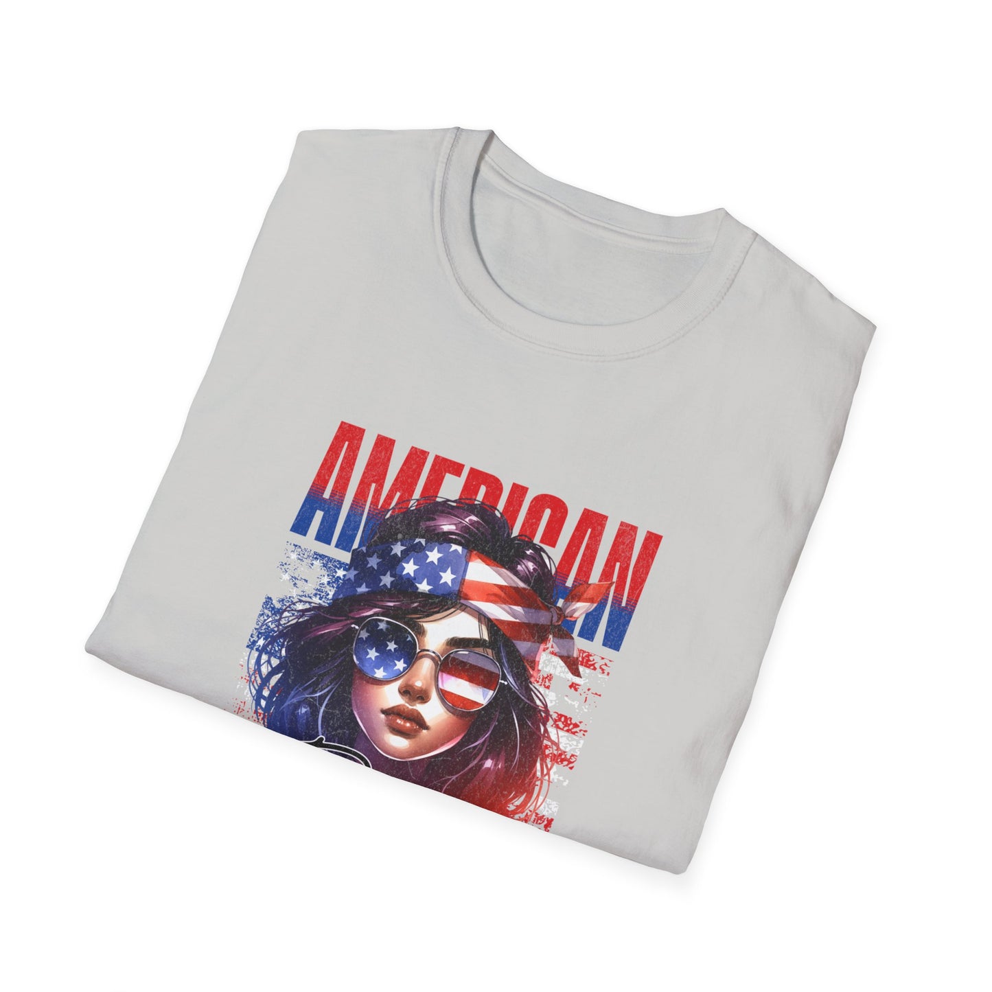 American Babe Unisex Softstyle T-Shirt - Patriotic Graphic Tee for Holidays and Celebrations