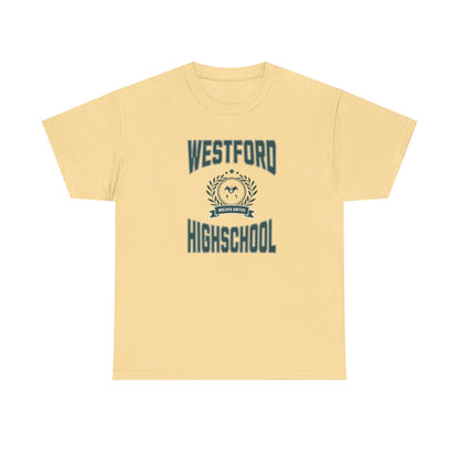 Westford High School Men  Heavy Cotton T-Shirt - Vintage School Spirit Apparel