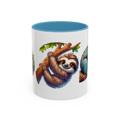 Sloth-Themed Accent Coffee Mug - Fun and Cute Design for Animal Lovers!