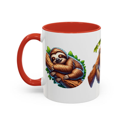 Sloth-Themed Accent Coffee Mug - Fun and Cute Design for Animal Lovers!