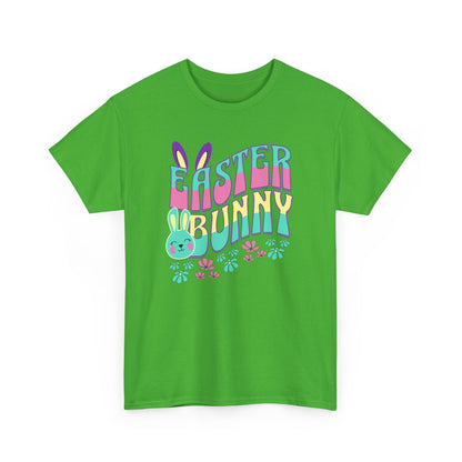 Easter Bunny Women Heavy Cotton Tee - Fun Spring Graphic T-Shirt