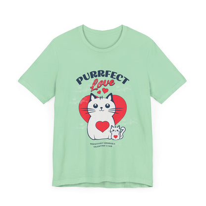 Purrfect Love Cat Tee | Adorable Valentine's Day Unisex Jersey Shirt