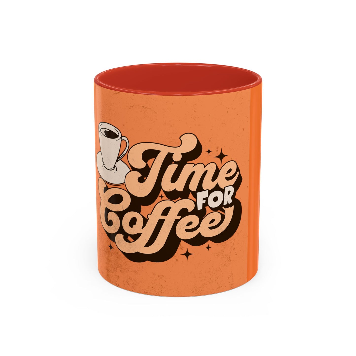 Time for Coffee Accent Mug - 11oz & 15oz - Fun Retro Coffee Cup for Coffee Lovers