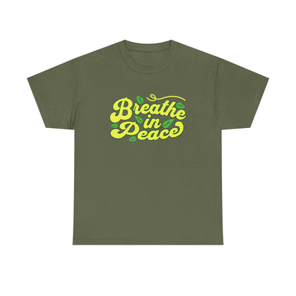 Breathe in Peace Men Heavy Cotton T-Shirt  - Comfortable Relaxation Shirt