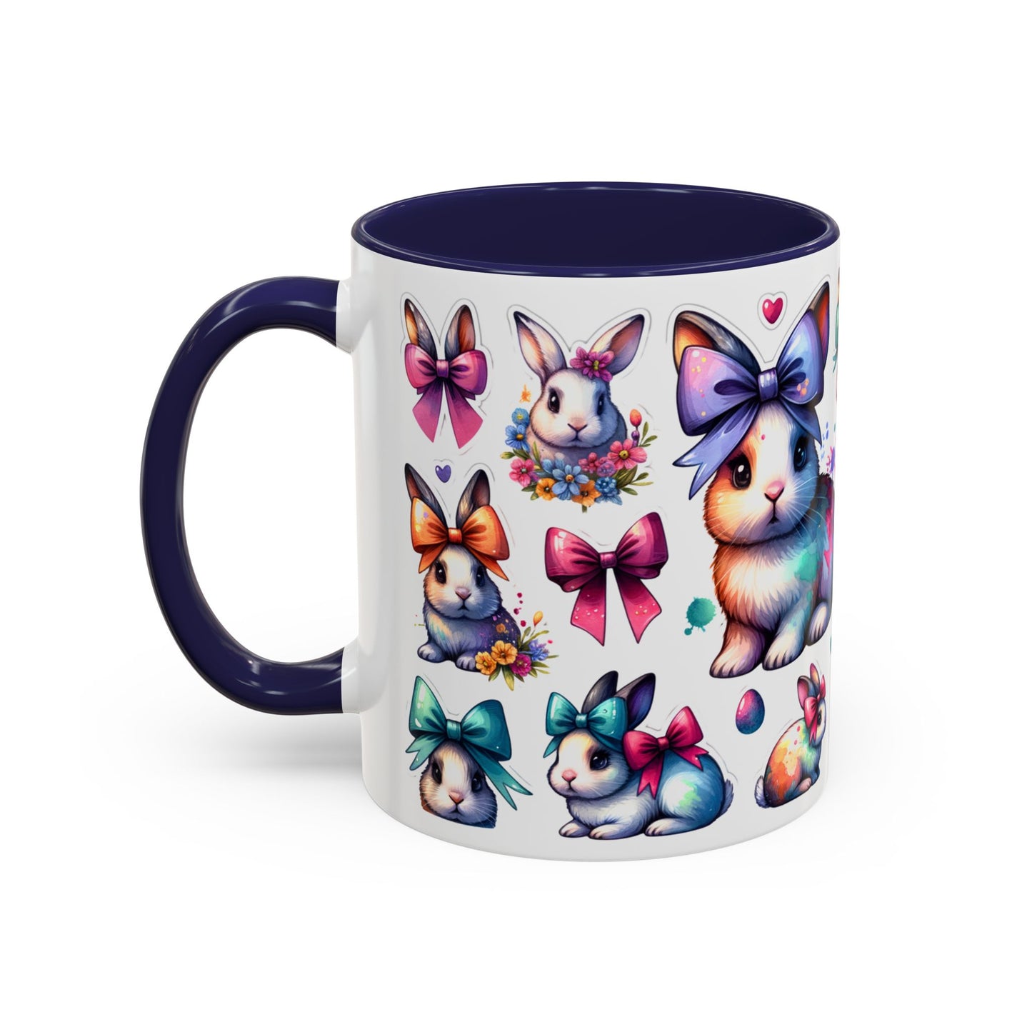 Colorful Bunny-Themed Accent Coffee Mug - Perfect for Spring Gifting!