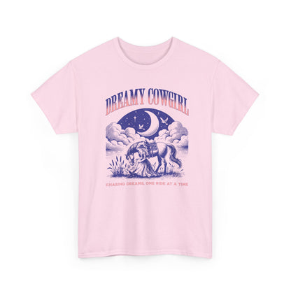 Dreamy Cowgirl MEN Heavy Cotton T-SHIRT- Chase Dreams in Style