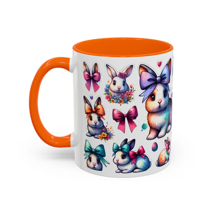 Colorful Bunny-Themed Accent Coffee Mug - Perfect for Spring Gifting!