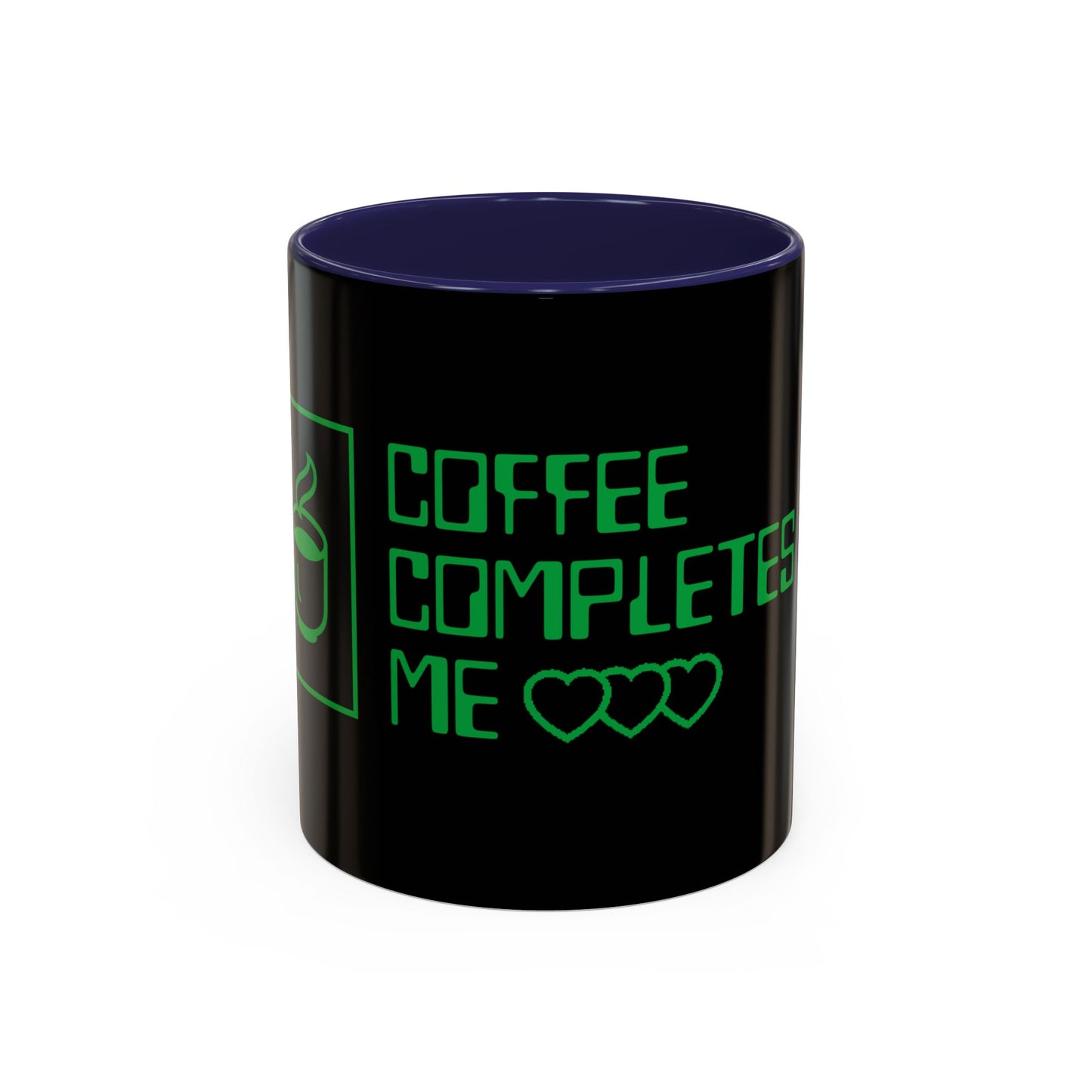 Coffee Completes Me Mug - Black Accent Coffee Cup for Coffee Lovers