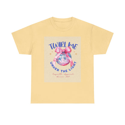 Twirl Me Under the Light women Heavy Cotton Tee - Fun Dance Party Shirt