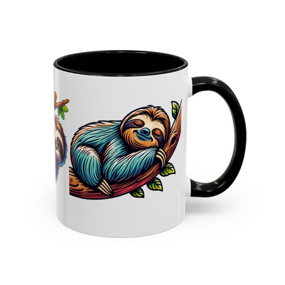 Sloth-Themed Accent Coffee Mug - Fun and Cute Design for Animal Lovers!