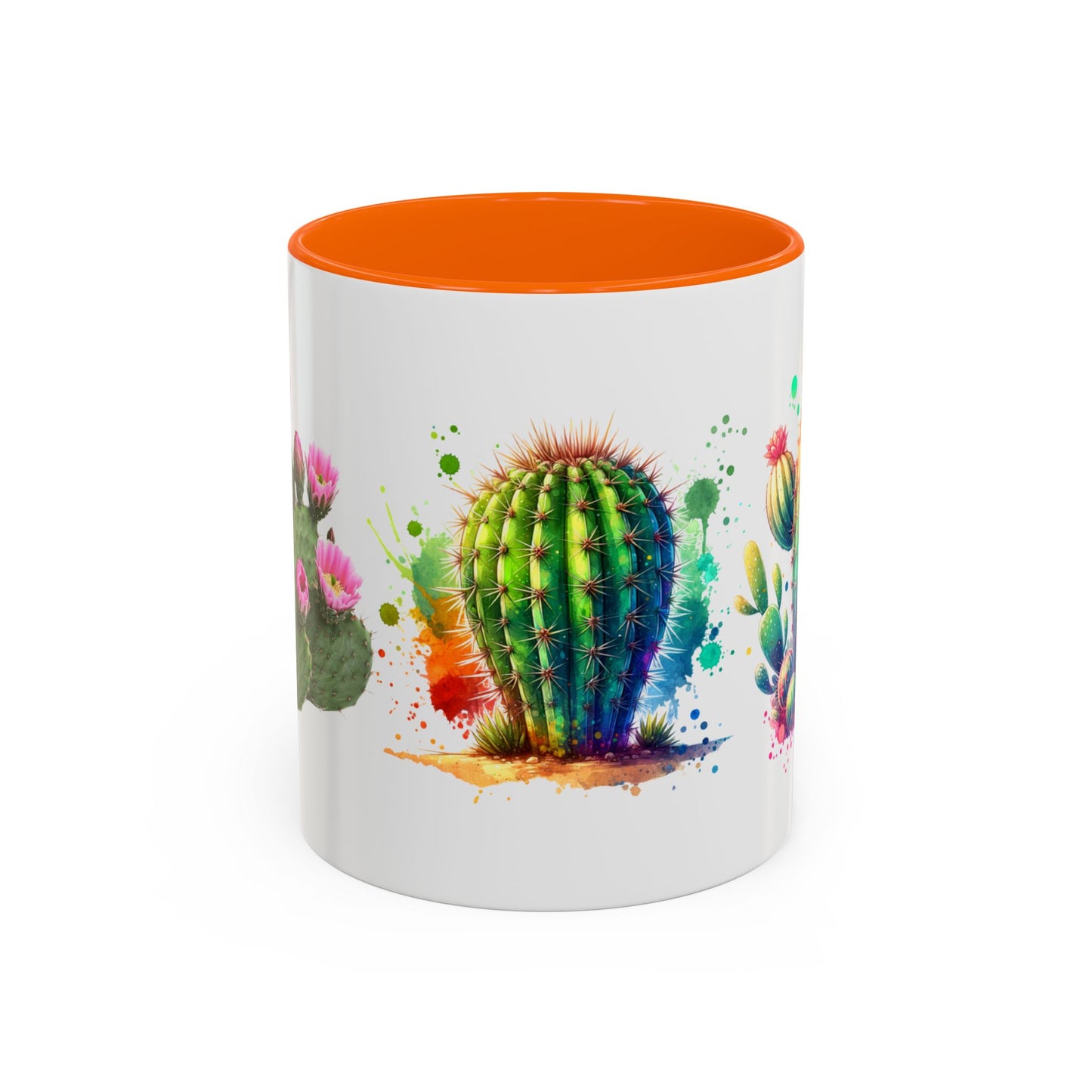 Colorful Cactus Accent Coffee Mug - Perfect Gift for Plant Lovers