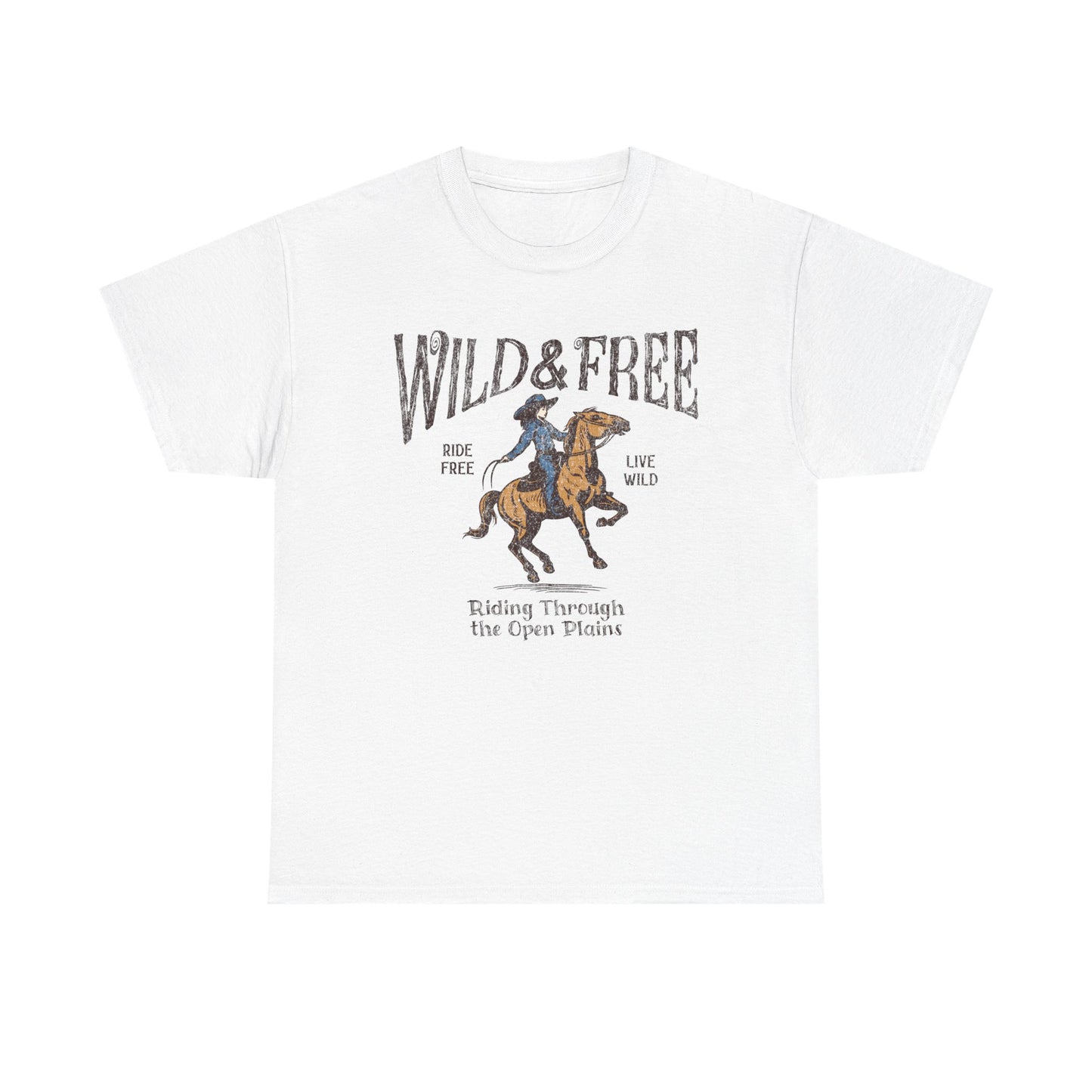 Wild & Free Women Heavy Cotton Tee - Adventure Spirit Graphic Tee