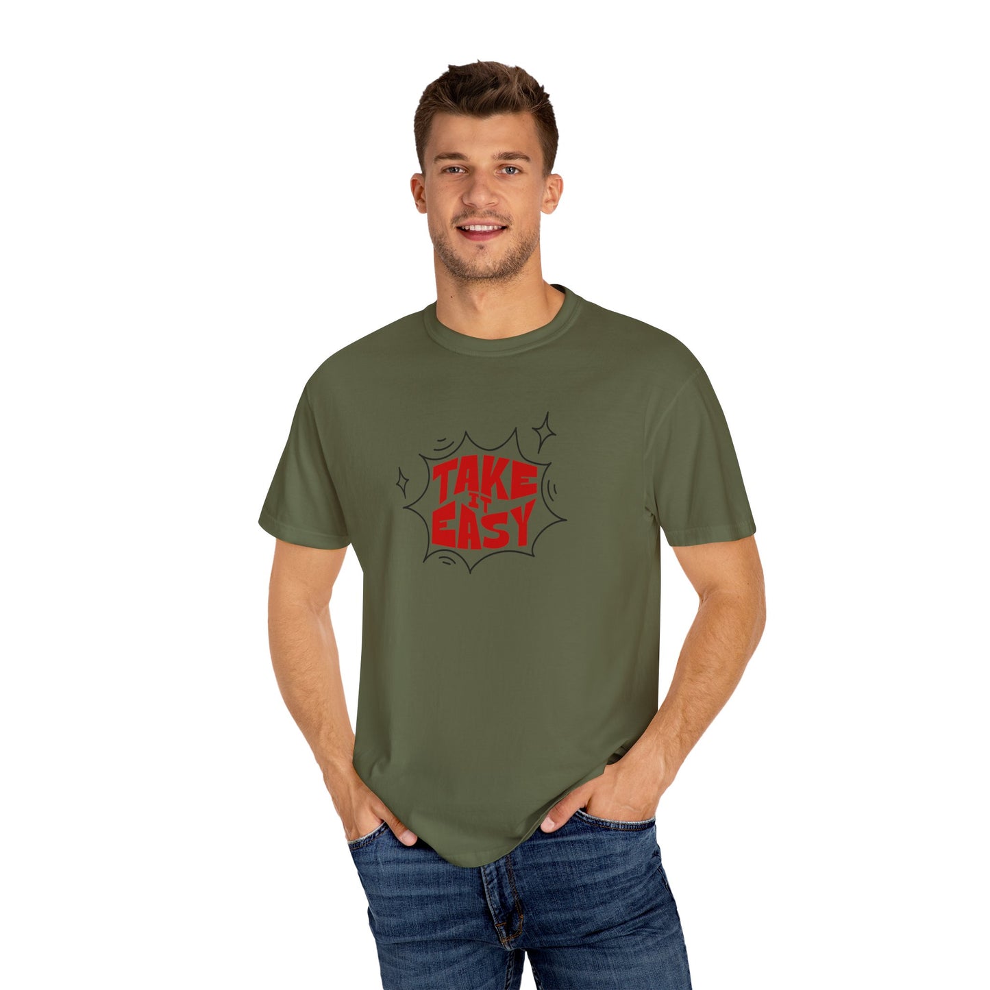 Take It Easy Unisex Garment-Dyed T-Shirt - Casual Comfort for Every Day