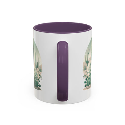 Cactus & Rose Accent Coffee Mug - Stylish 11/15oz Drinkware for Nature Lovers