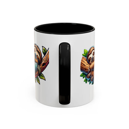 Sloth-Themed Accent Coffee Mug - Fun and Cute Design for Animal Lovers!