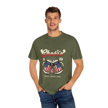 Celebrate Freedom Unisex Garment-Dyed T-Shirt - Cheers USA Beer Design