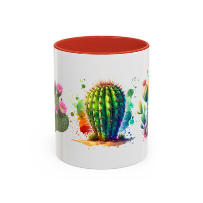 Colorful Cactus Accent Coffee Mug - Perfect Gift for Plant Lovers