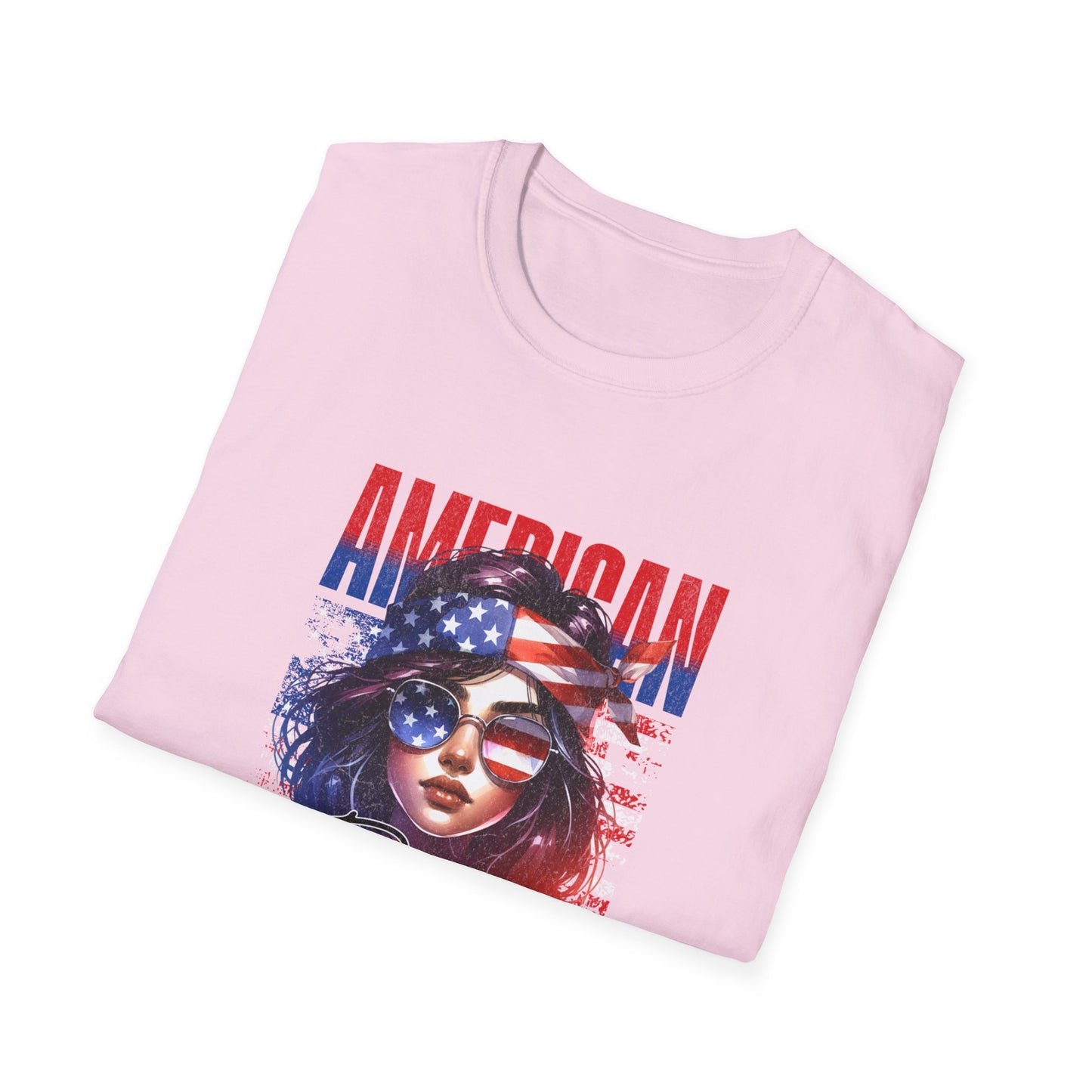 American Babe Unisex Softstyle T-Shirt - Patriotic Graphic Tee for Holidays and Celebrations