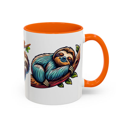 Sloth-Themed Accent Coffee Mug - Fun and Cute Design for Animal Lovers!