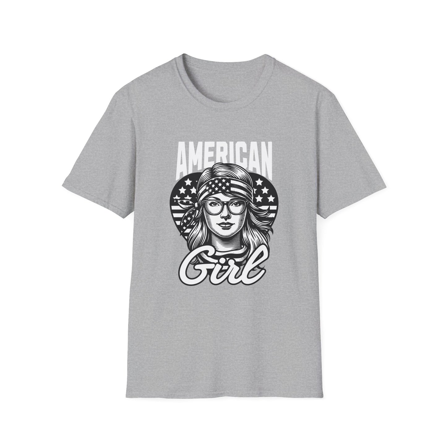 American Girl Graphic Unisex Softstyle T-Shirt - Perfect for Summer Celebrations