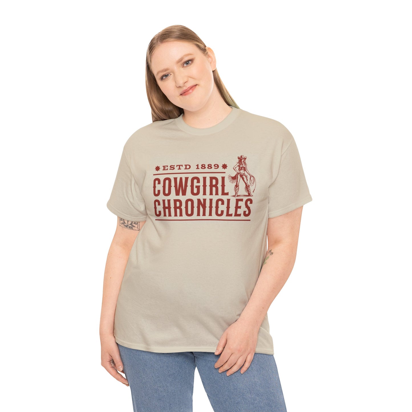 Cowgirl Chronicles Women Heavy Cotton Tee - Vintage Western Style Apparel