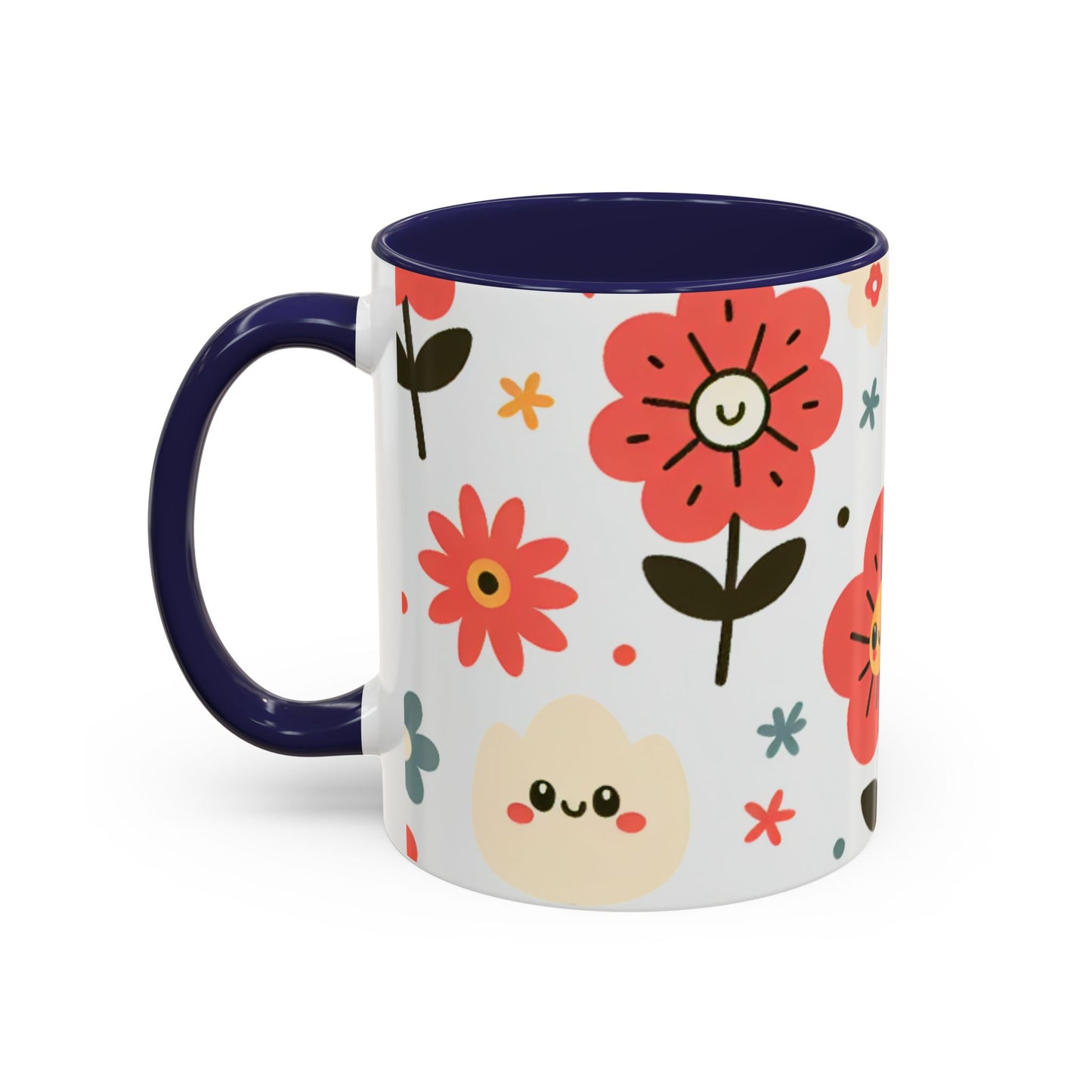 Cheerful Floral Accent Coffee Mug - Happy Vibes for Every Sip