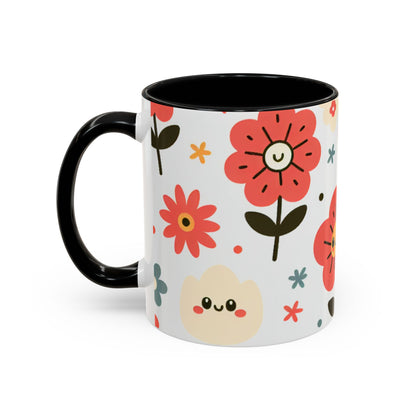 Cheerful Floral Accent Coffee Mug - Happy Vibes for Every Sip