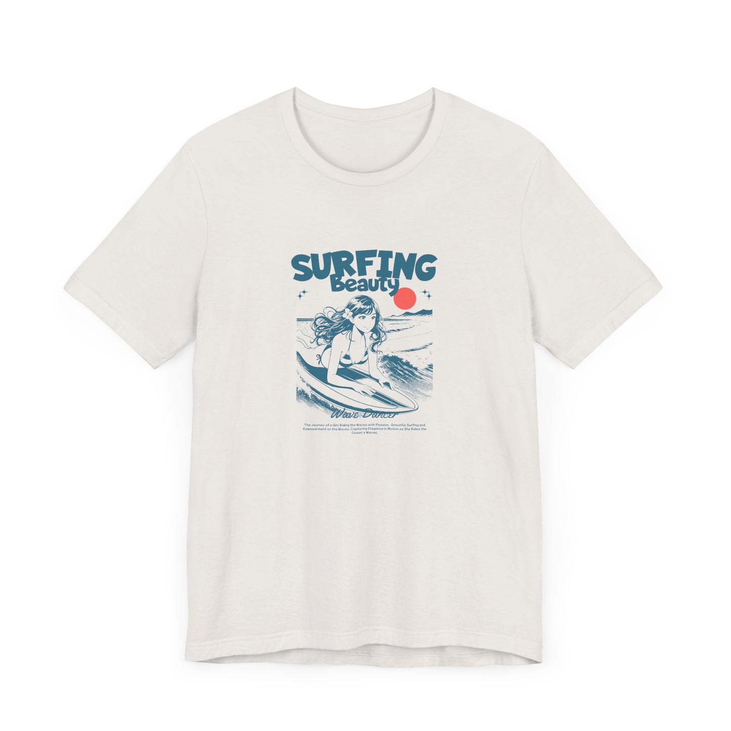 Surfing Beauty Unisex Tee - Vintage Style Short Sleeve T-Shirt