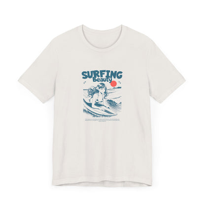 Surfing Beauty Unisex Tee - Vintage Style Short Sleeve T-Shirt