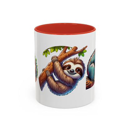 Sloth-Themed Accent Coffee Mug - Fun and Cute Design for Animal Lovers!