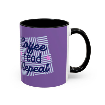 Coffee Read Repeat Accent Mug - Perfect Gift for Book Lovers