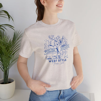 West Style Unisex Jersey Short Sleeve Tee - Vintage Western Graphic T-Shirt