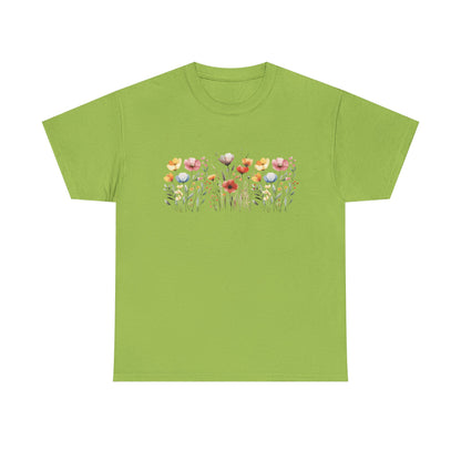 Floral Garden Unisex Heavy Cotton Tee - Perfect for Spring Celebrations