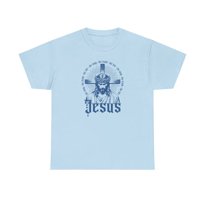 Faith-Inspired Unisex Heavy Cotton Tee - 'Jesus' Graphic Design